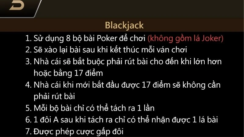 Luật chơi blackjack tại 33win khá dễ hiểu