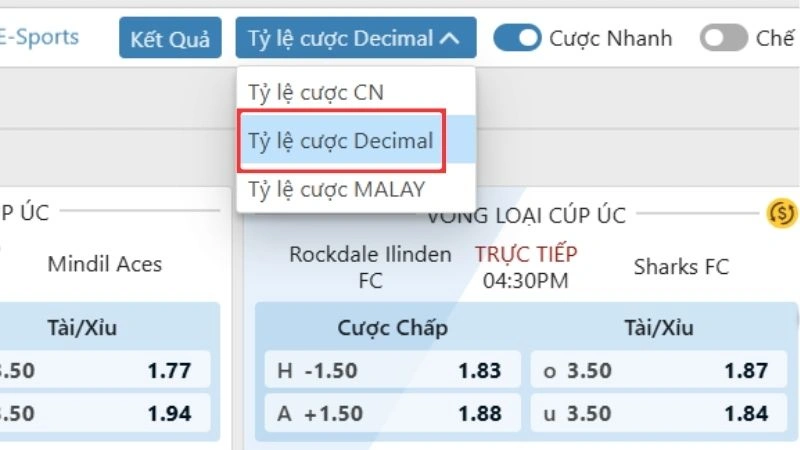 Odds châu Âu (decimal odds) là một trong những tỷ lệ cá cược phổ biến nhất
