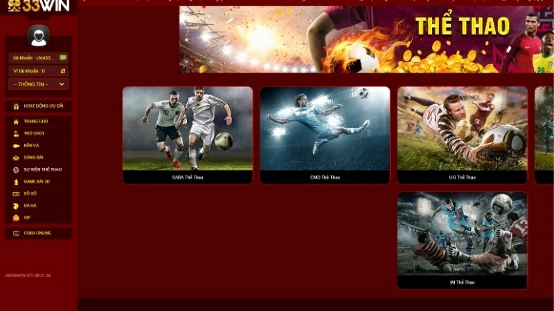 Đôi nét về sảnh cược thể thao 33win